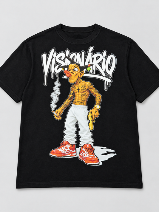 Camiseta Visionário Cartoon Preta