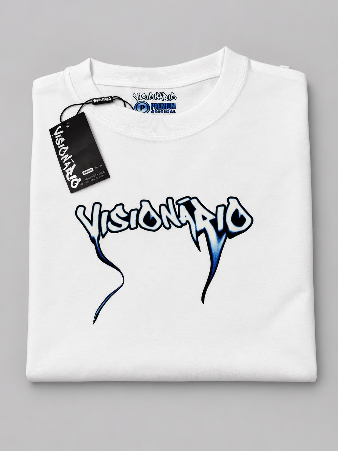 Camiseta Visionário • Logo Grafite Branca